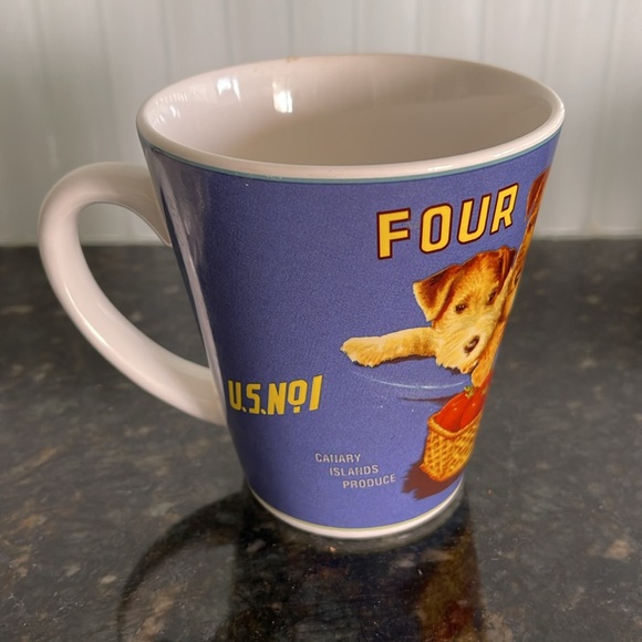 2 Sakura Vintage Labels four friends (dogs) Mug NEW - Picture 2 of 4